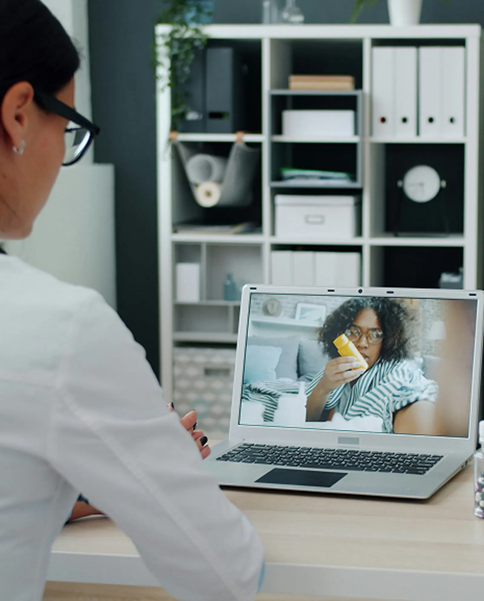 Doctor preparing for online consultation